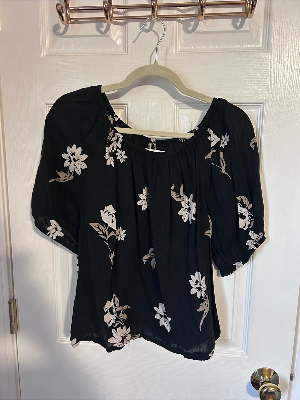 Sonoma Black Floral Blouse